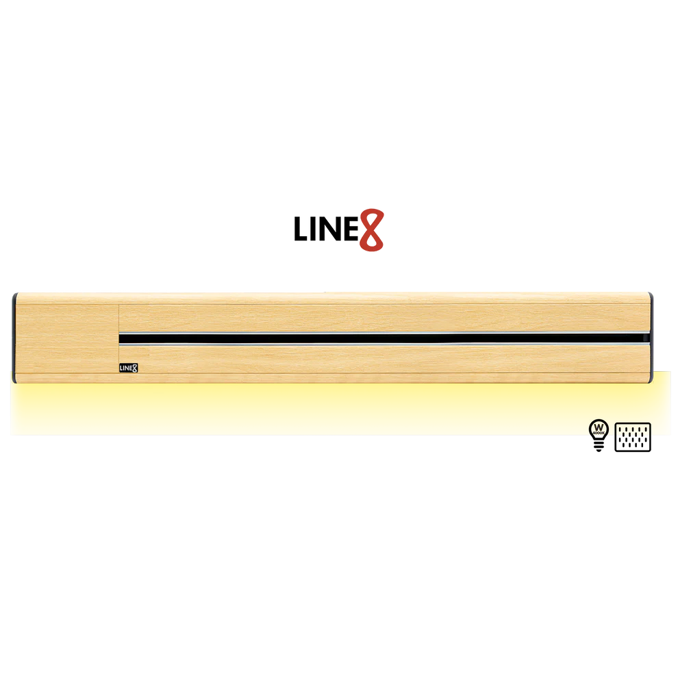Line8 Model SL Surface Light Power Track - American Spruce Finish