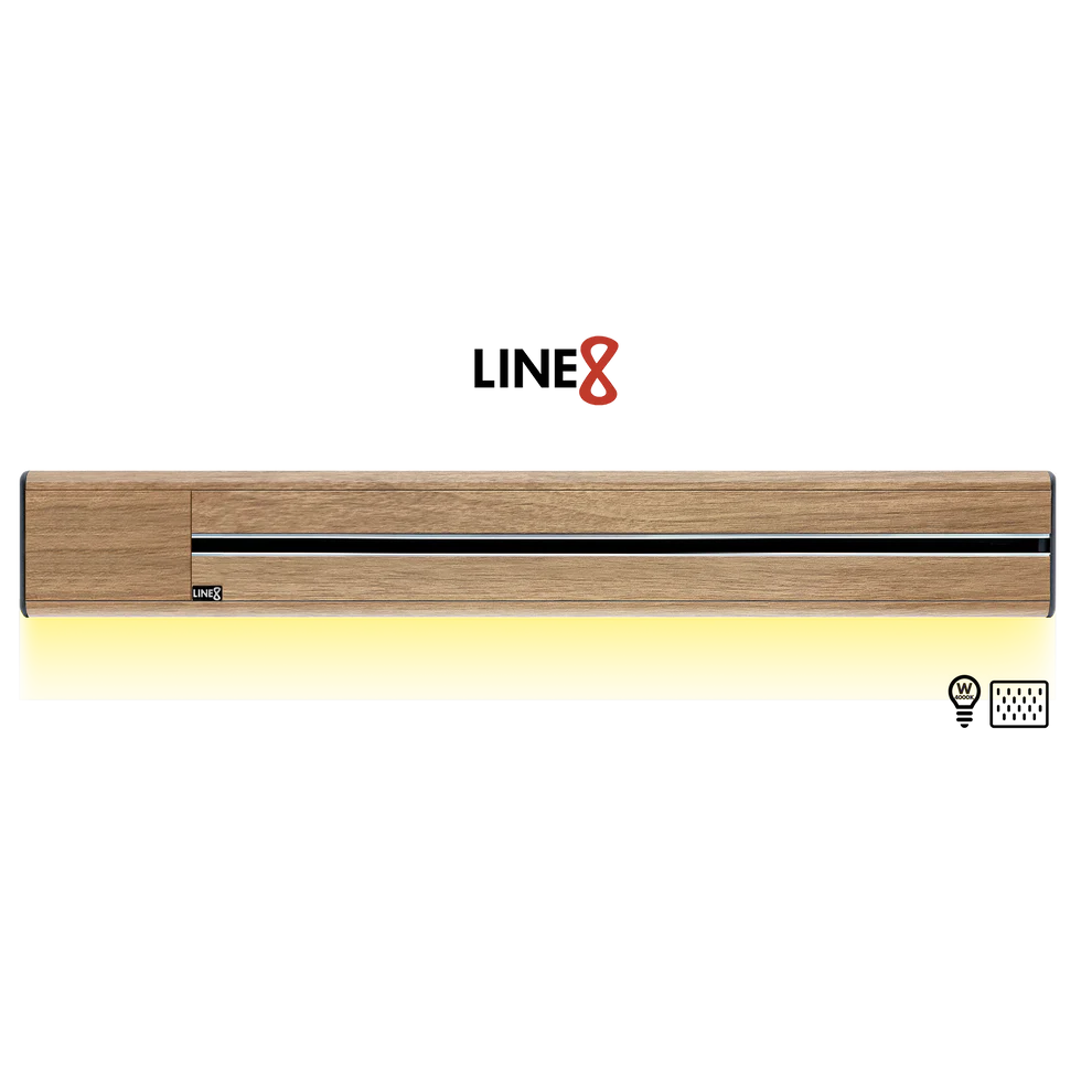 Line8 Model SL Surface Light Power Track - Burmese Teak Finish
