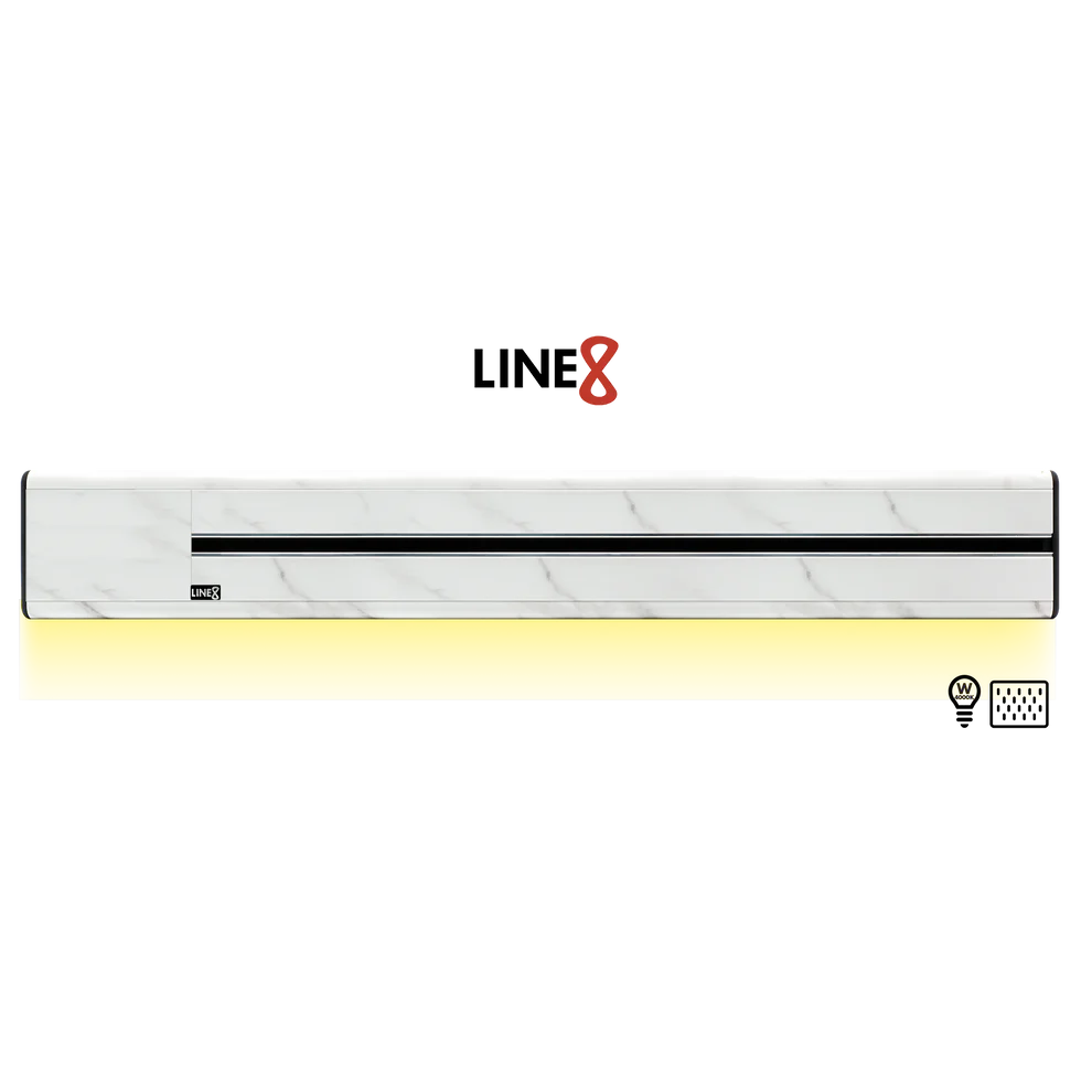 Line8 Model SL Surface Light Power Track - Indian White Marble Finish
