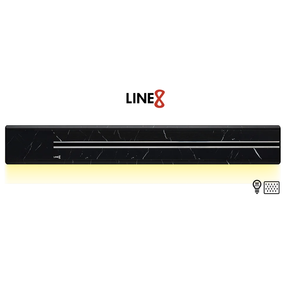 Line8 Model SL Surface Light Power Track - Spanish Black Marble Finish