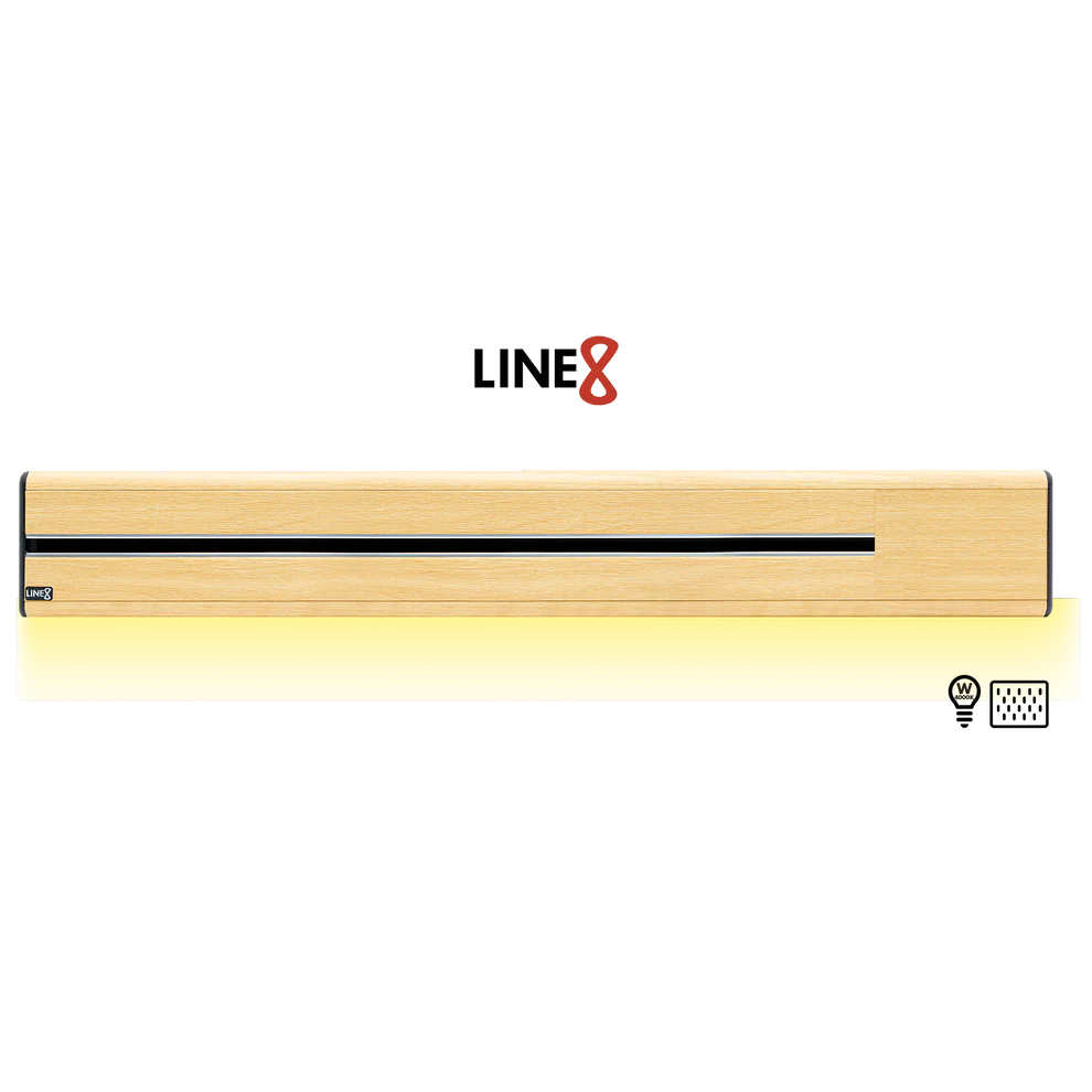 Line8 Model SL Surface Light Power Track - American Spruce Finish