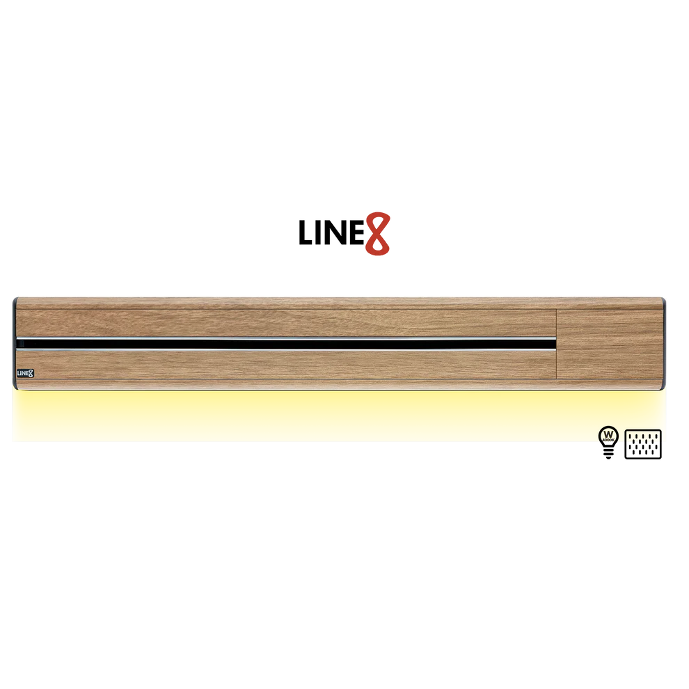 Line8 Model SL Surface Light Power Track - Burmese Teak Finish