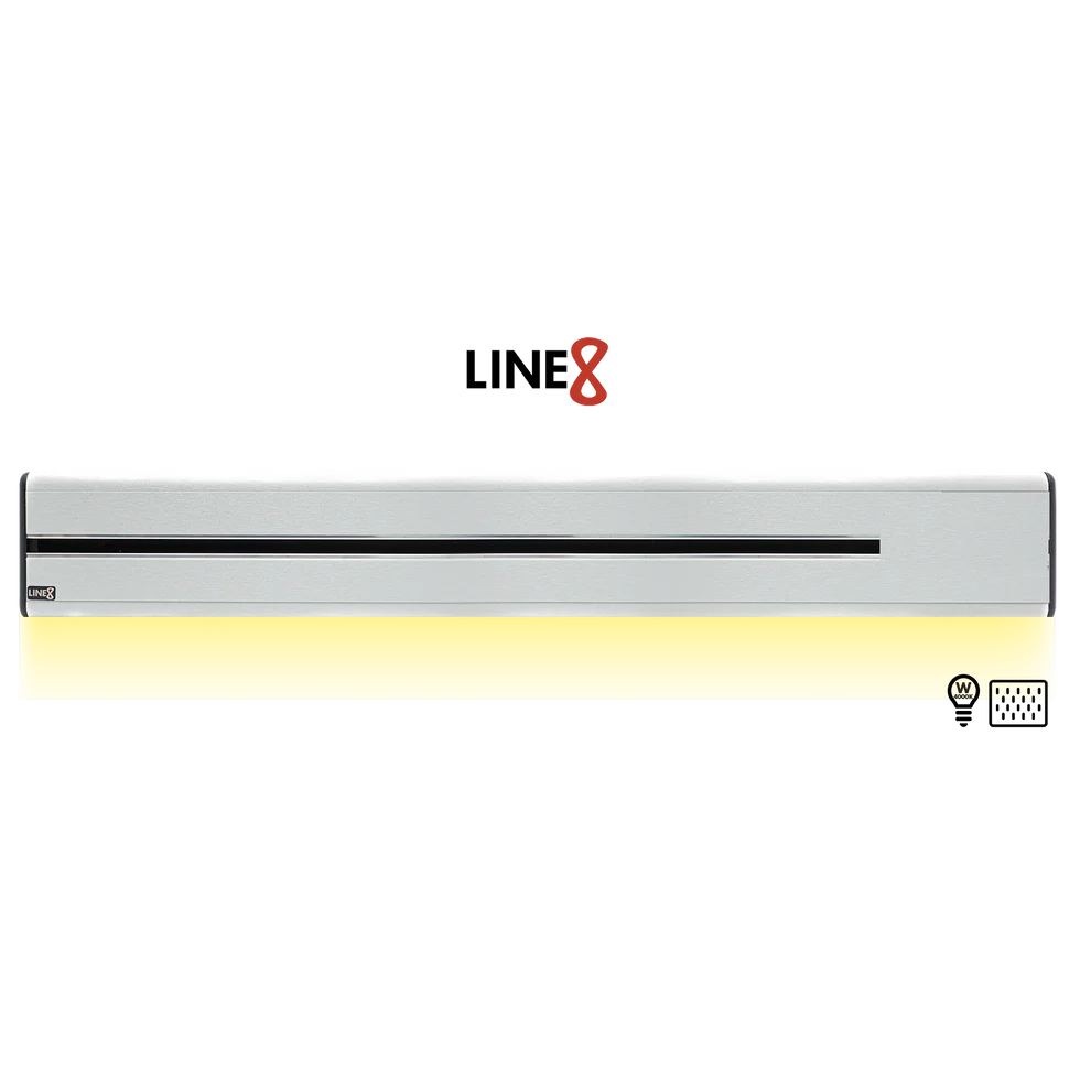 Line8 Model SL Surface Light Power Track - Silver Hairline Finish