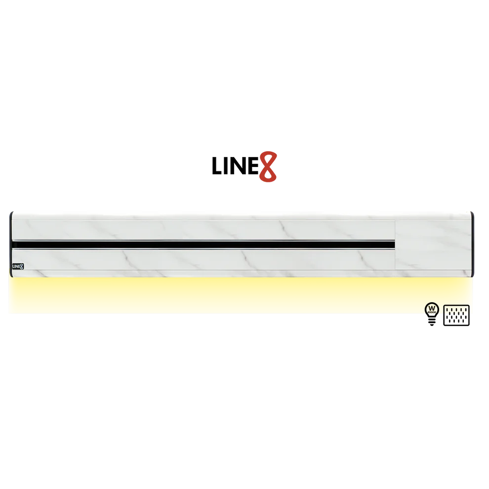 Line8 Model SL Surface Light Power Track - Indian White Marble Finish