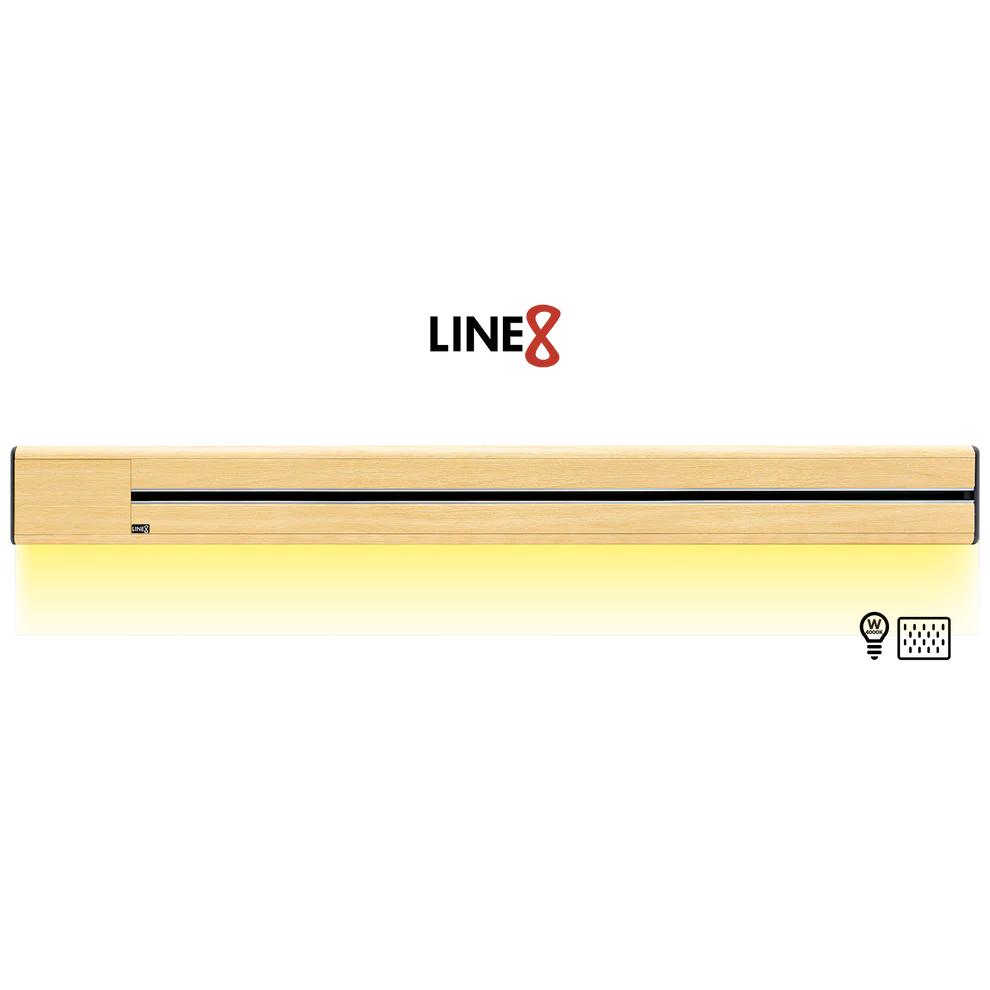 Line8 Model SL Surface Light Power Track - American Spruce Finish