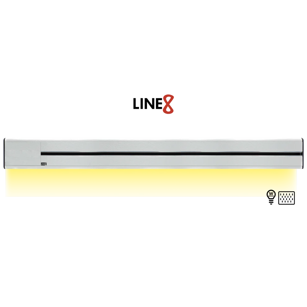 Line8 Model SL Surface Light Power Track - Silver Hairline Finish