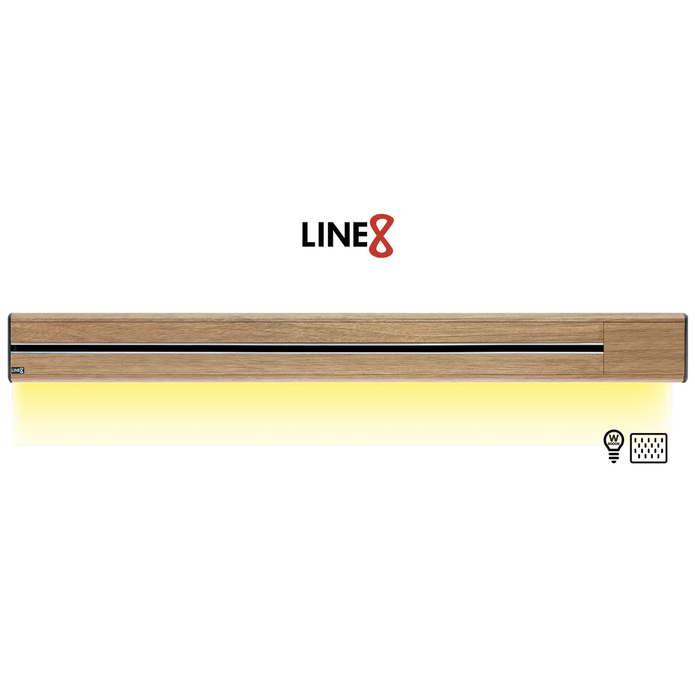 Line8 Model SL Surface Light Power Track - Burmese Teak Finish