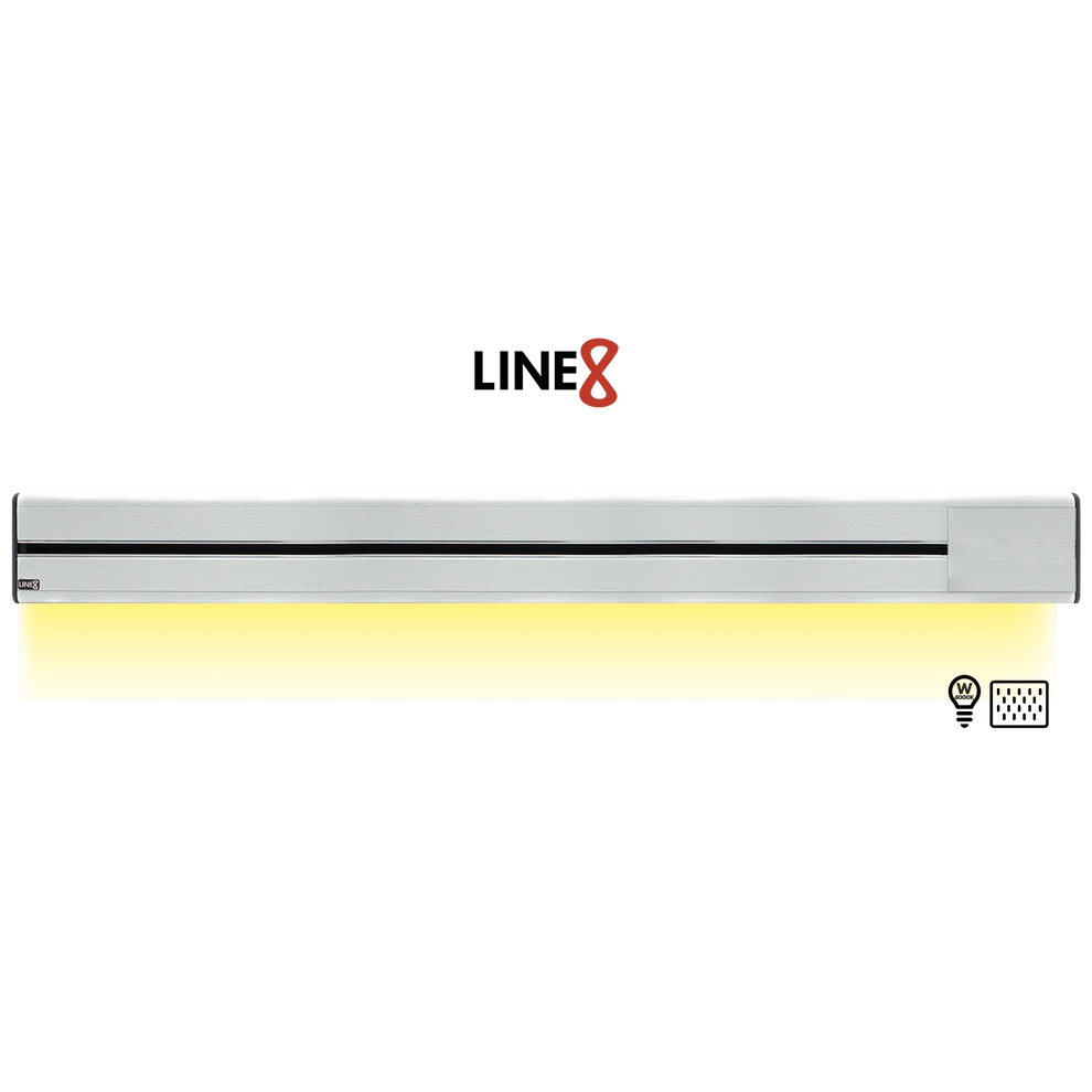 Line8 Model SL Surface Light Power Track - Silver Hairline Finish