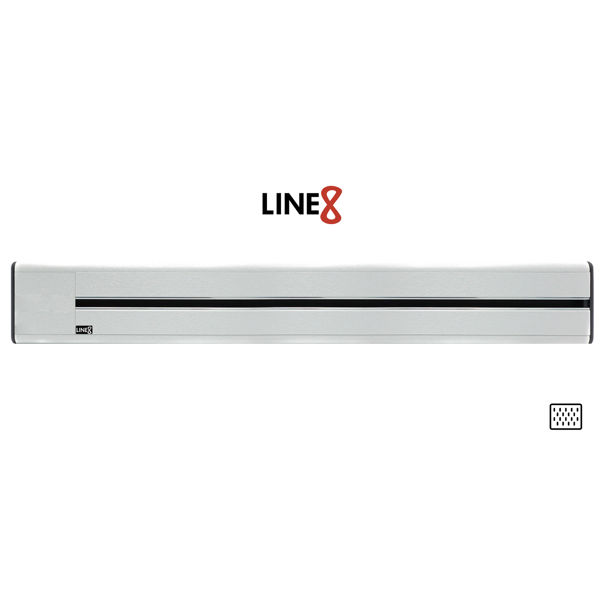 Line8 Model SL Surface Light Power Track - Silver Hairline Finish