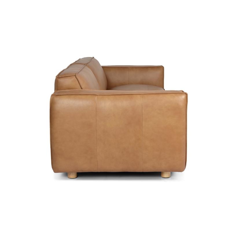 LARGE WAX LEATHER SOFA 3954