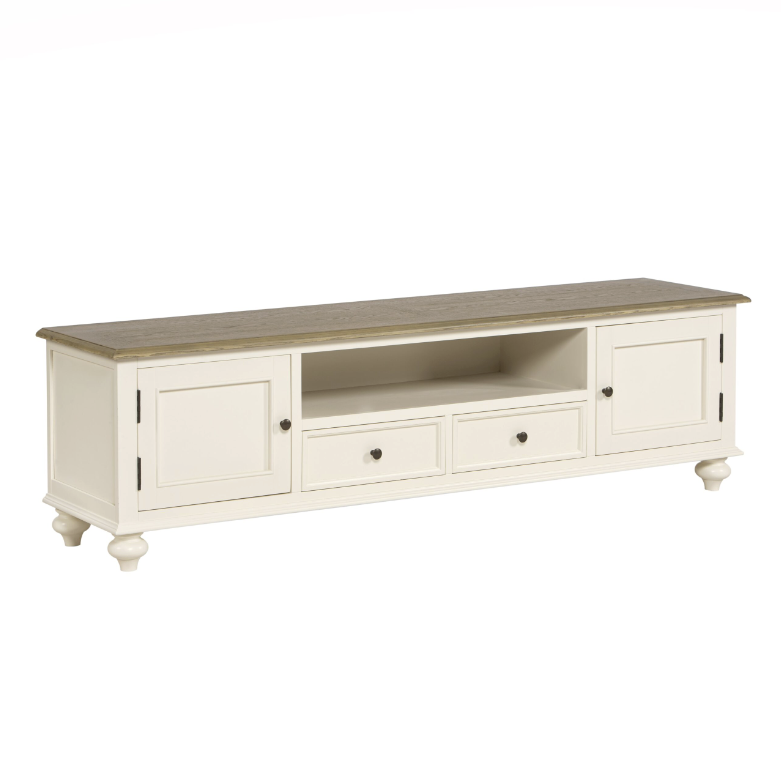 Denver White Corn Oak Knob Wooden TV Cabinet Console HH202-TV02