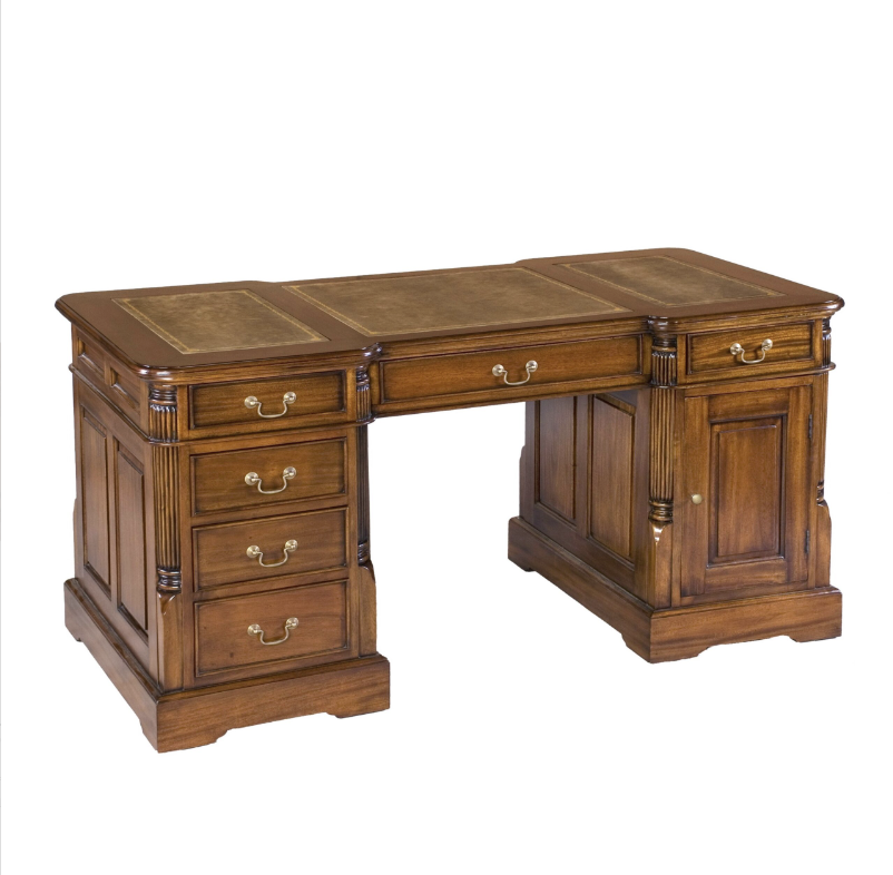 TAYLOR PARTNER DESK W LEATHER TOP W010B