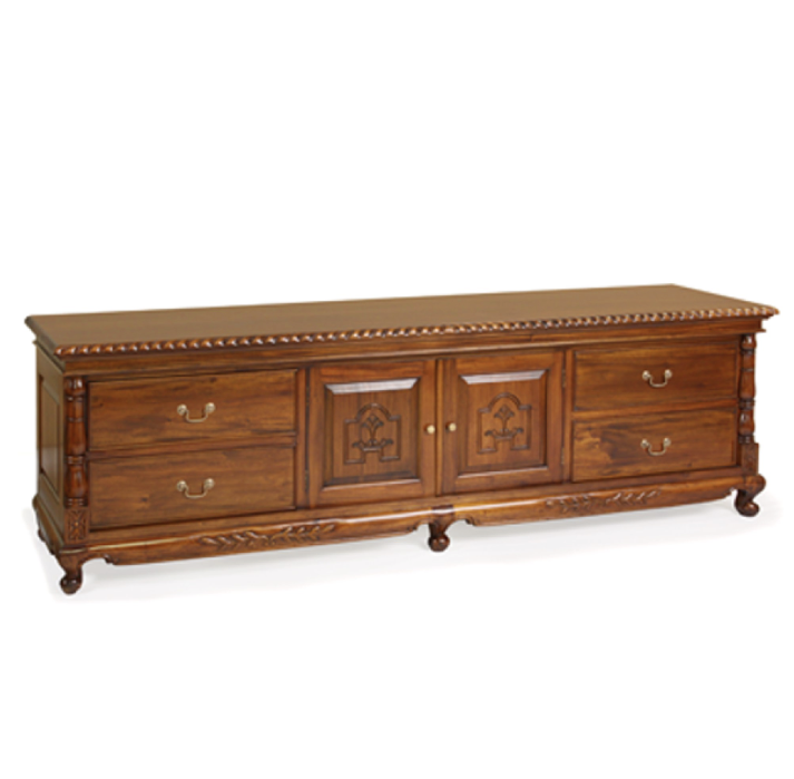 Taylor Carved TV Cabinet With 2 Doors 4 Drawers