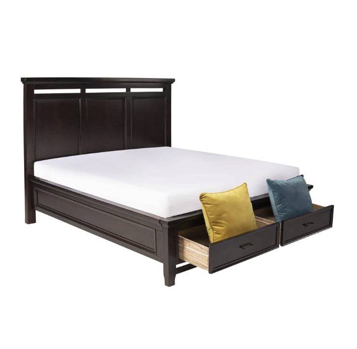 Lyon Wooden Low Footboard Bed w 2 drawers