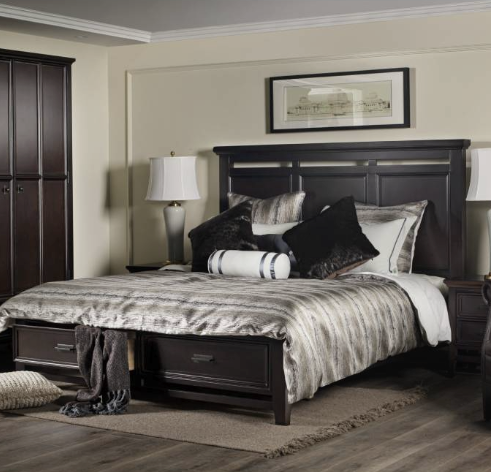 Lyon Wooden Low Footboard Bed w 2 drawers