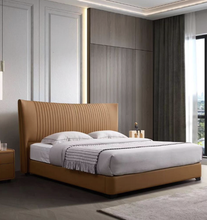 Roma ZL2311#B Leather Bed Frame