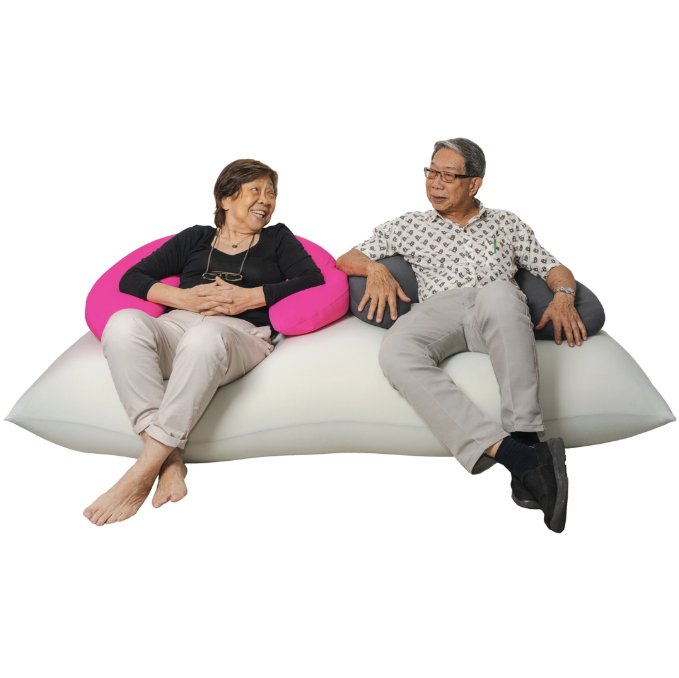 Log Bean Rester With Double U-Neck Pillow Bean Bag