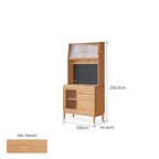 Agnes Solid Wood Sideboard With Upper Shelves