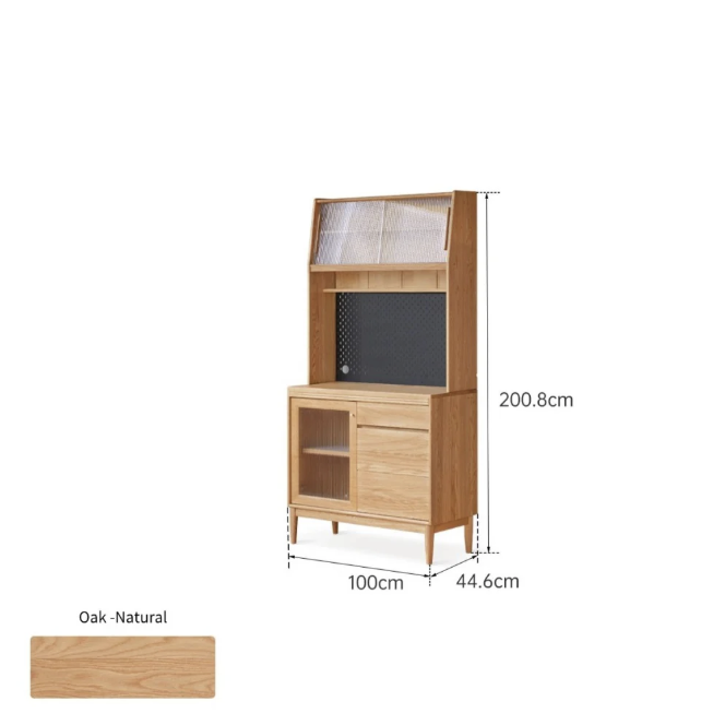 Agnes Solid Wood Sideboard With Upper Shelves