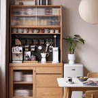 Agnes Solid Wood Sideboard With Upper Shelves