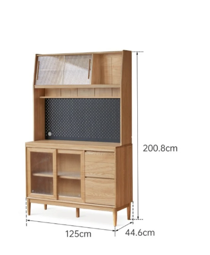 Agnes Solid Wood Sideboard With Upper Shelves