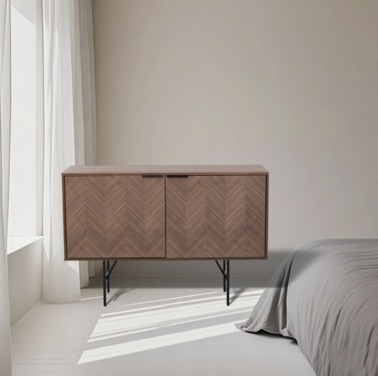 Zoe Chevron Veneer Pattern Sideboard