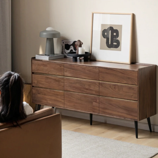 Enoch Walnut Wood Chest of Drawers