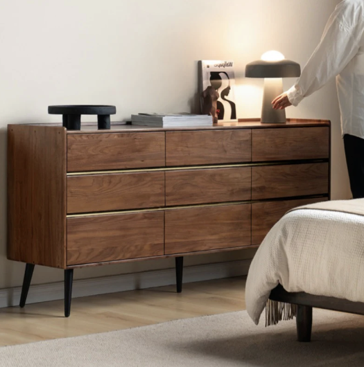 Enoch Walnut Wood Chest of Drawers