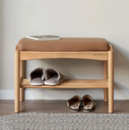 Shinta Shoe Bench With Faux Leather Cushion