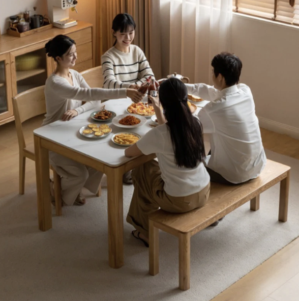 Aiko Solid Wood Dining Bench