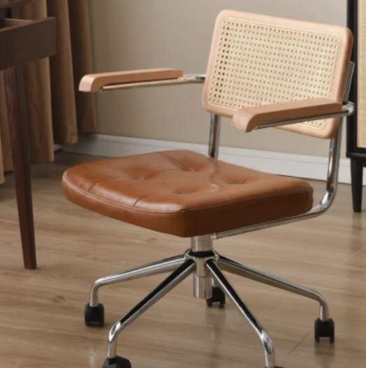 Paige Rattan Swivel Office Chair