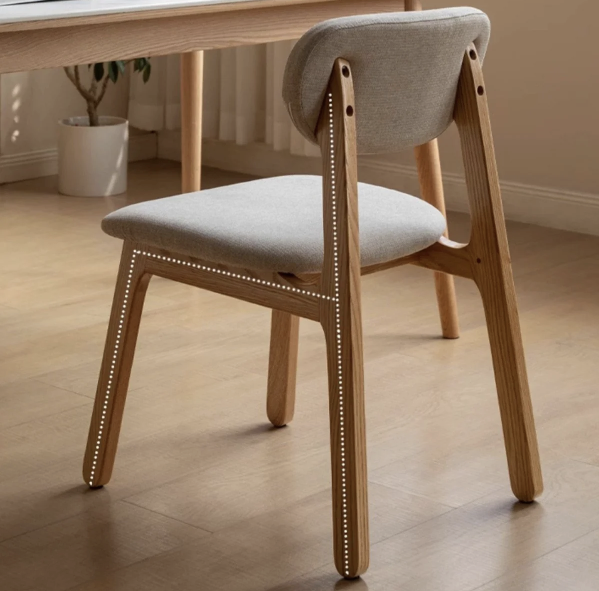 Kei Ash Wood Upholstered Dining Chair