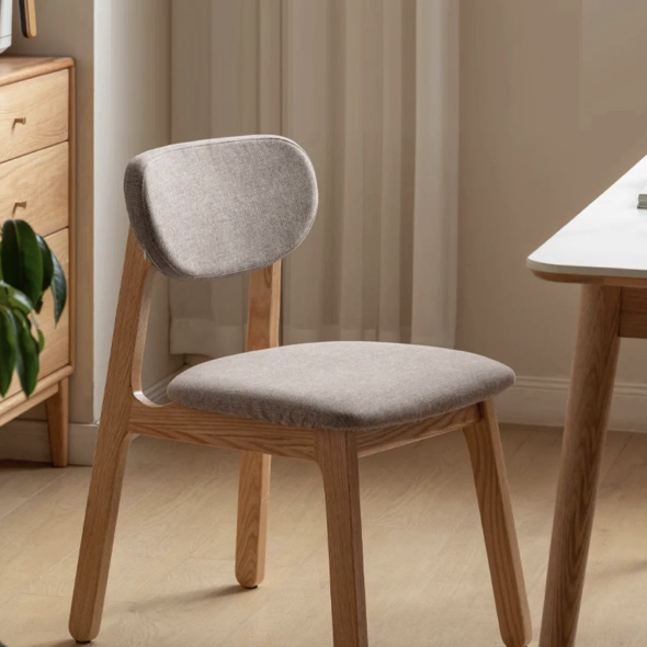 Kei Ash Wood Upholstered Dining Chair