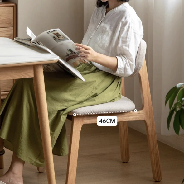 Kei Ash Wood Upholstered Dining Chair
