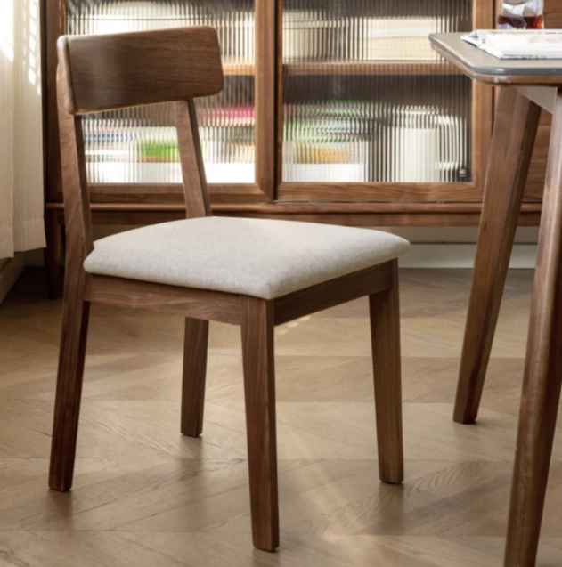 Nadia Walnut Upholstered Dining Chair