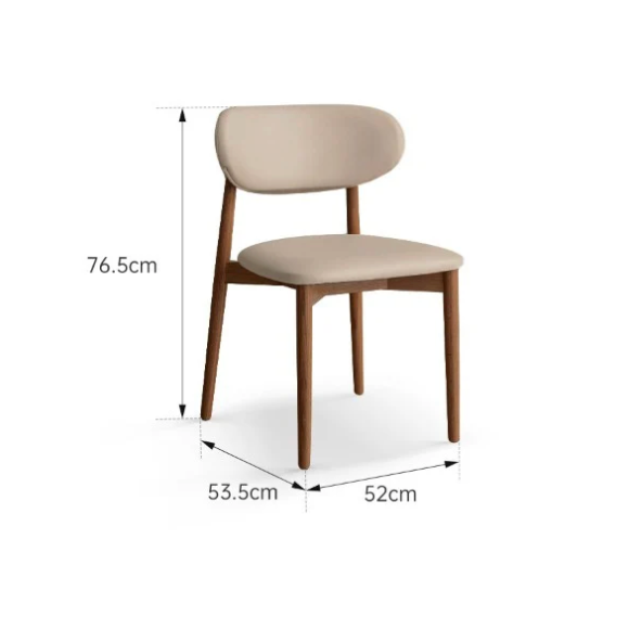 Elias Solid Oak Leather Dining Chair