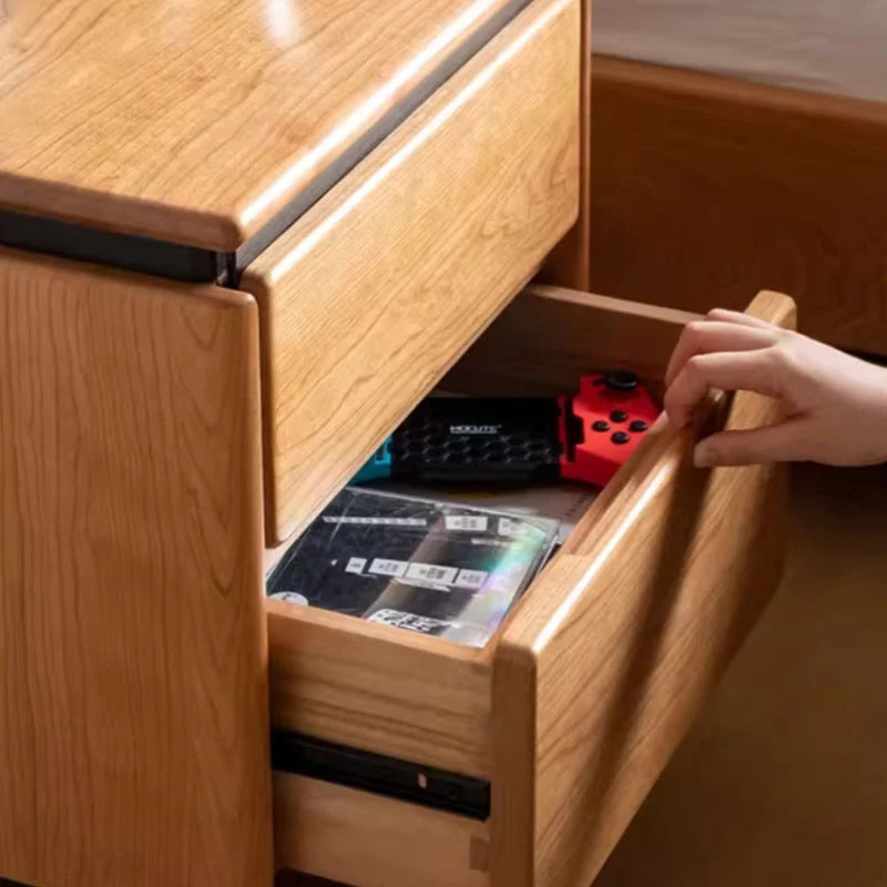 Shinji Solid Wood Bedside Table