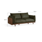 Takumi 3 Seater Leather Sofa