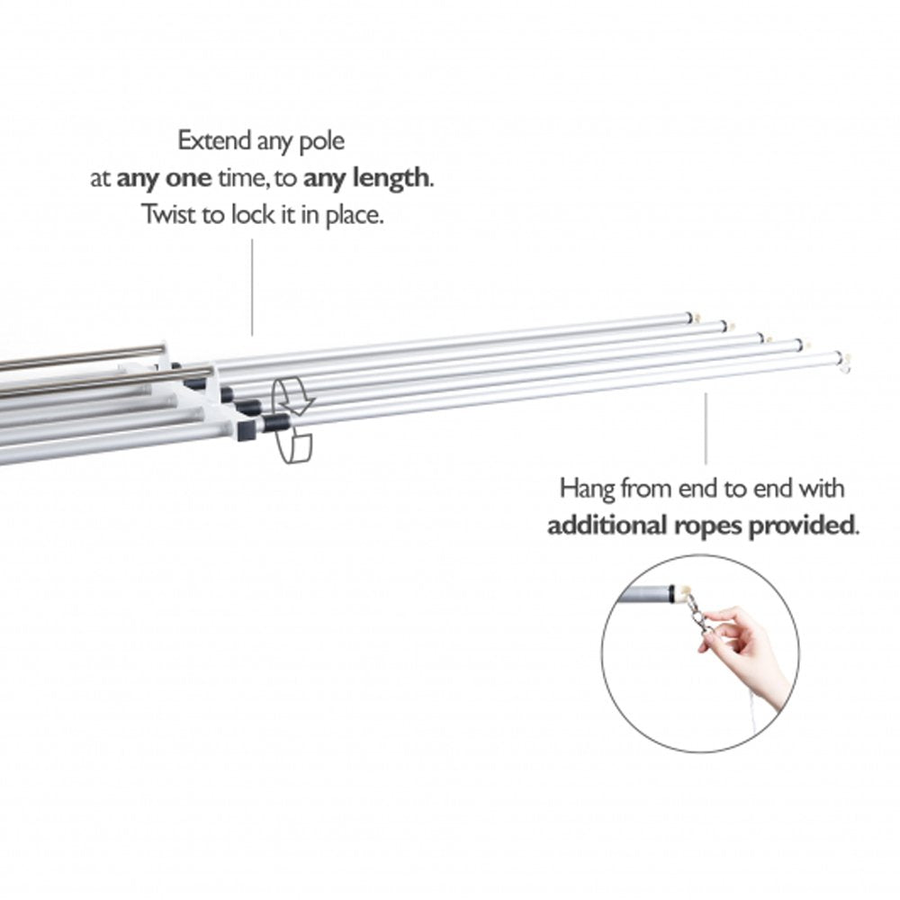 VERSI Ceiling System Compact Slider Laundry Rack