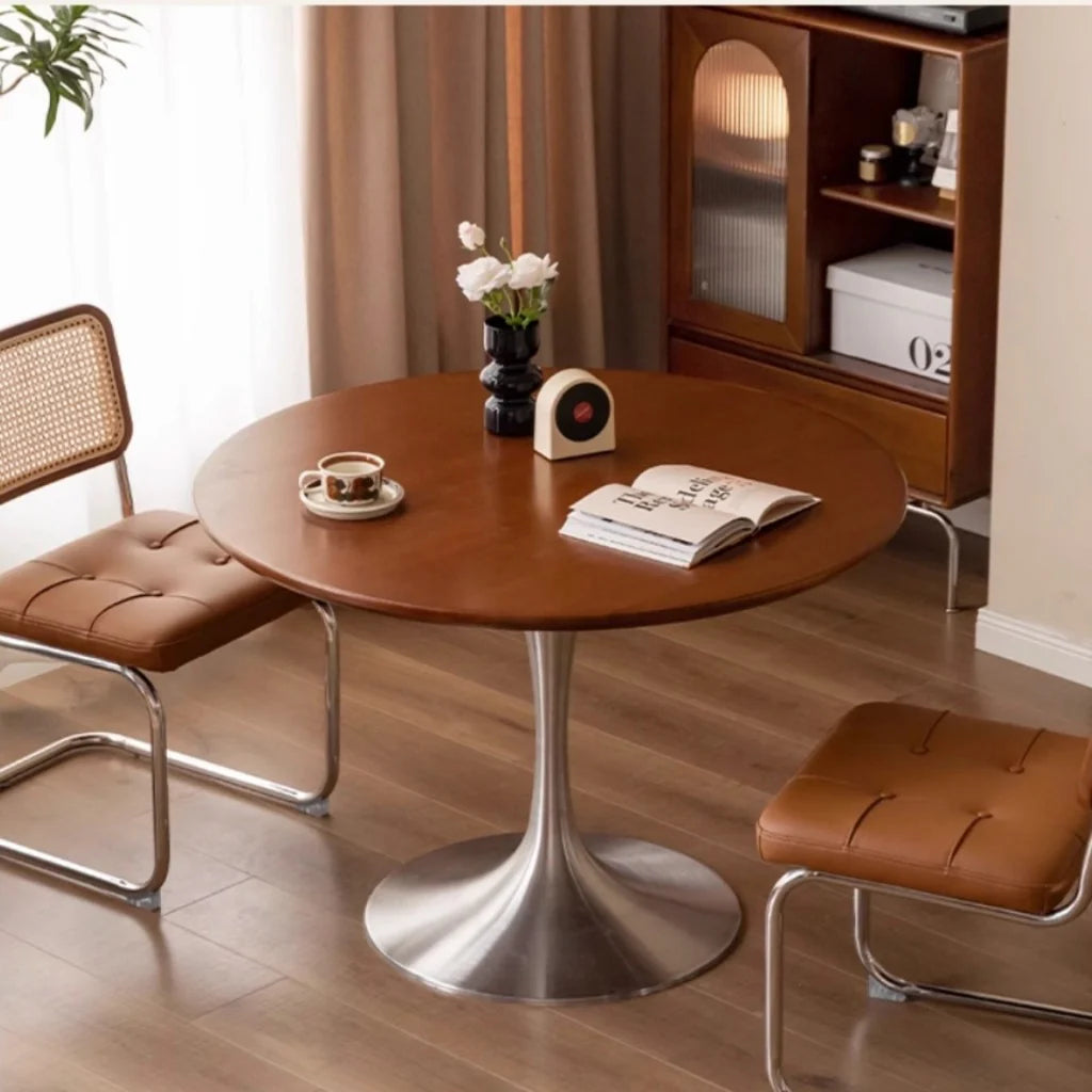 Walter Solid Wood Tulip Round Dining Table
