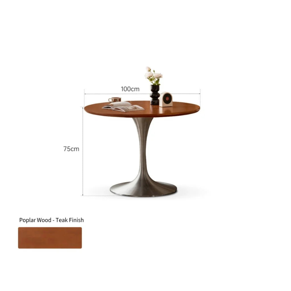 Walter Solid Wood Tulip Round Dining Table
