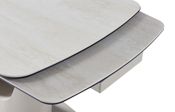 Pearly Beige Travertine Sintered Stone Extendable Table