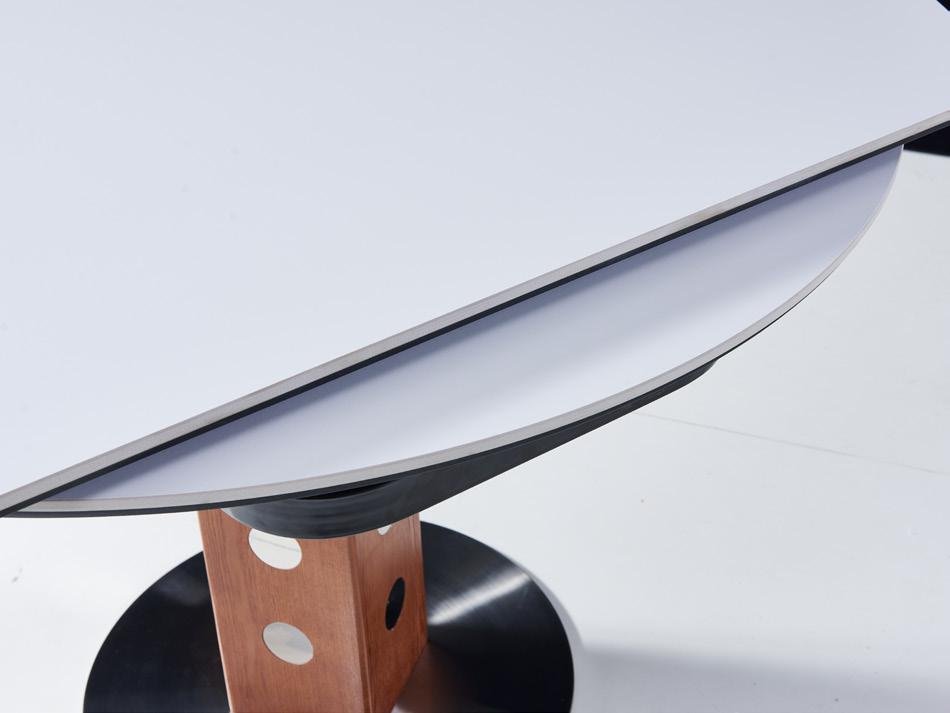 Circa White Sintered Stone Extendable Table