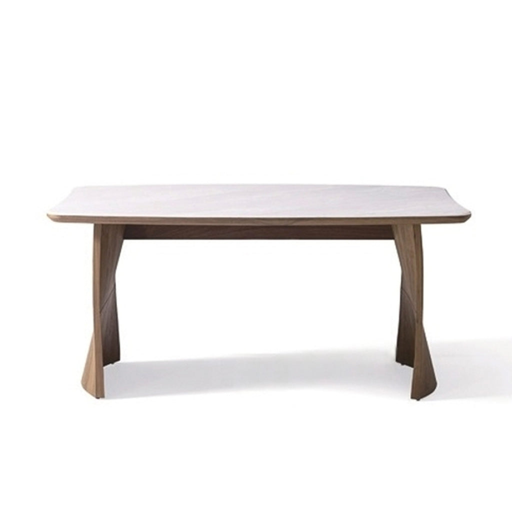 Matte White Coloured Stone With Ash Wood Base