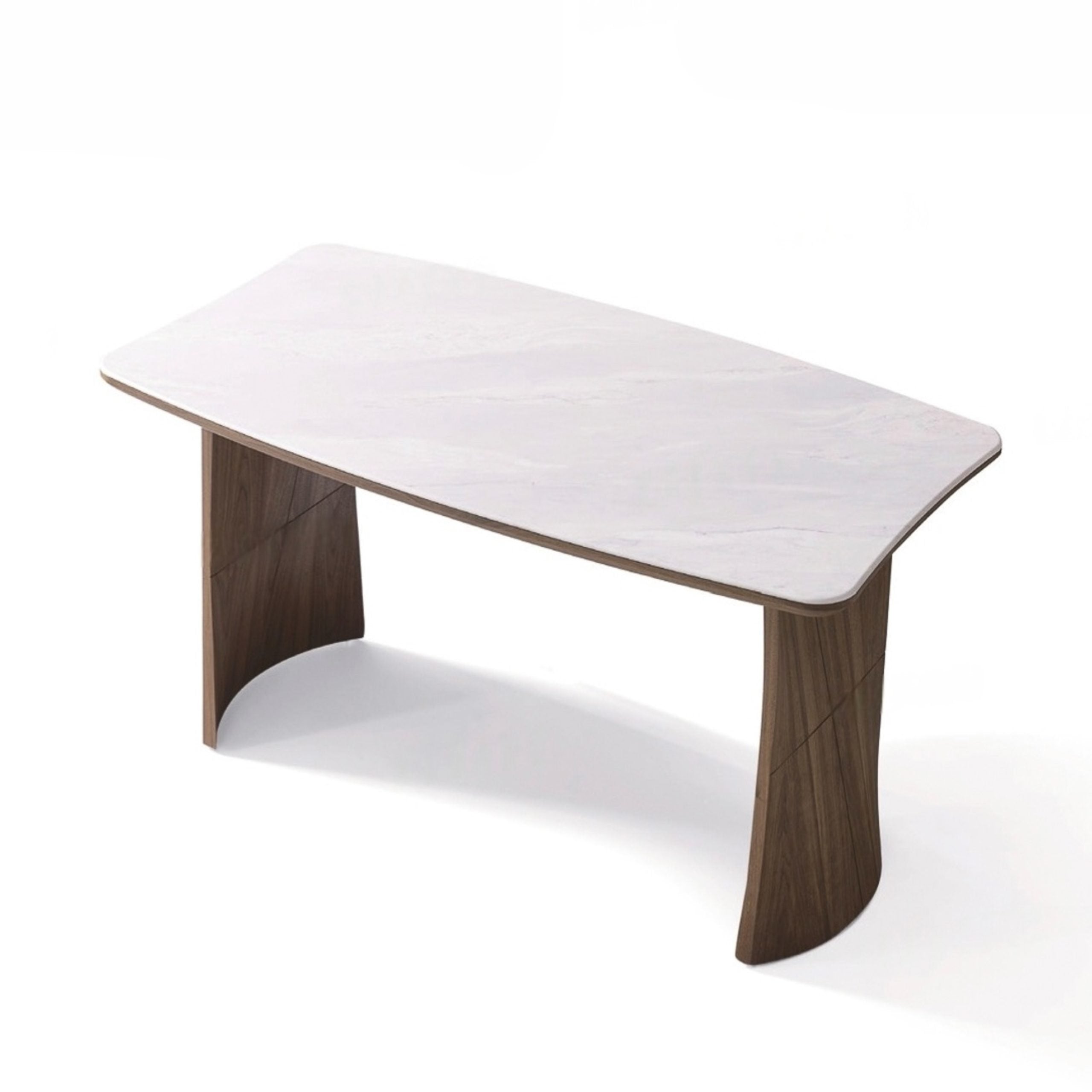 Matte White Coloured Stone With Ash Wood Base