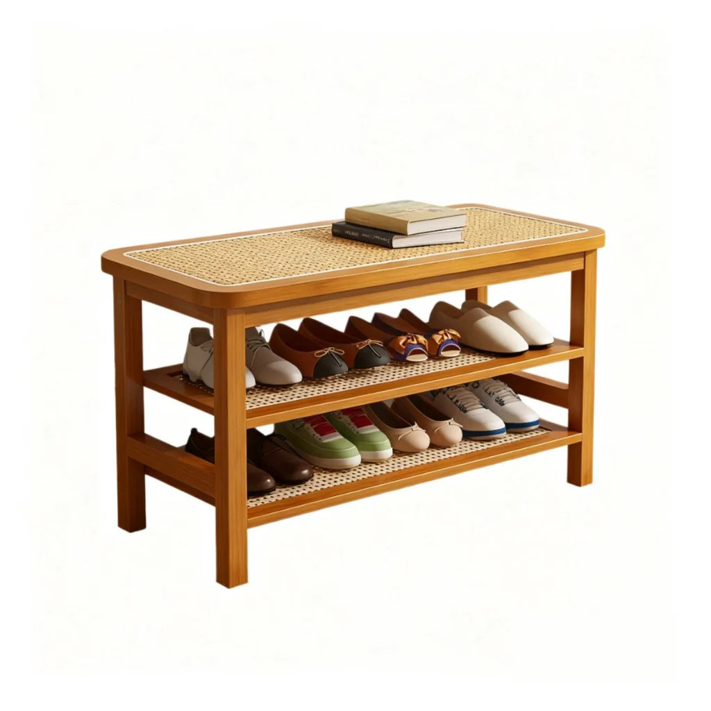 Rattan Shoe Bench