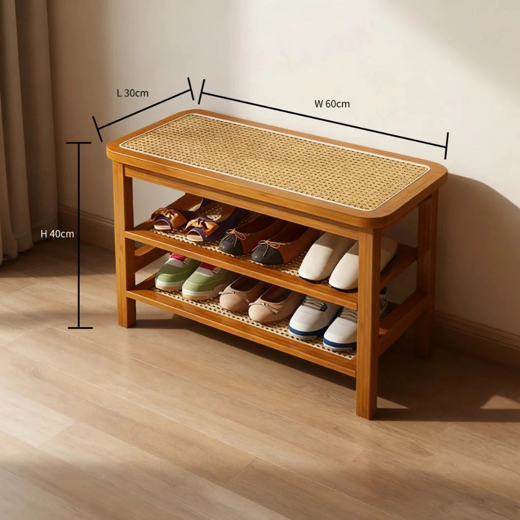 Rattan Shoe Bench