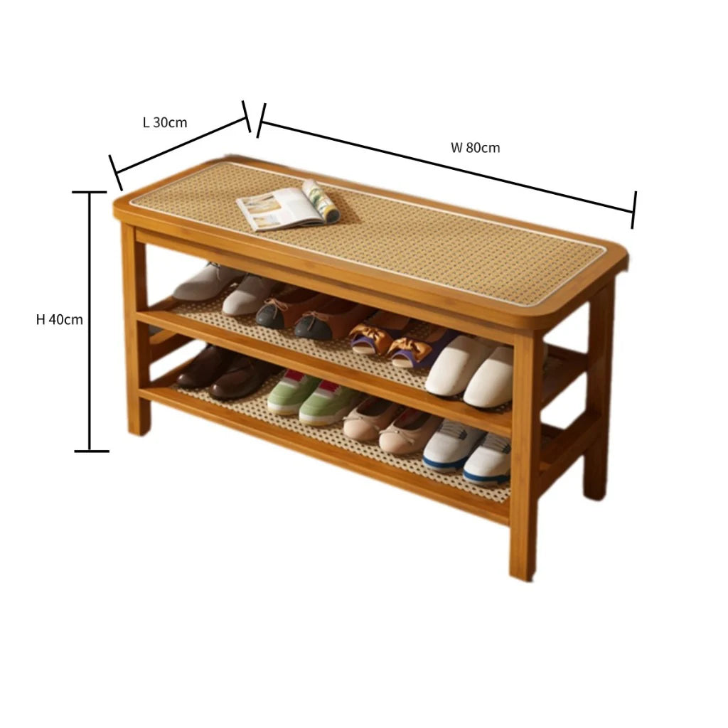 Rattan Shoe Bench