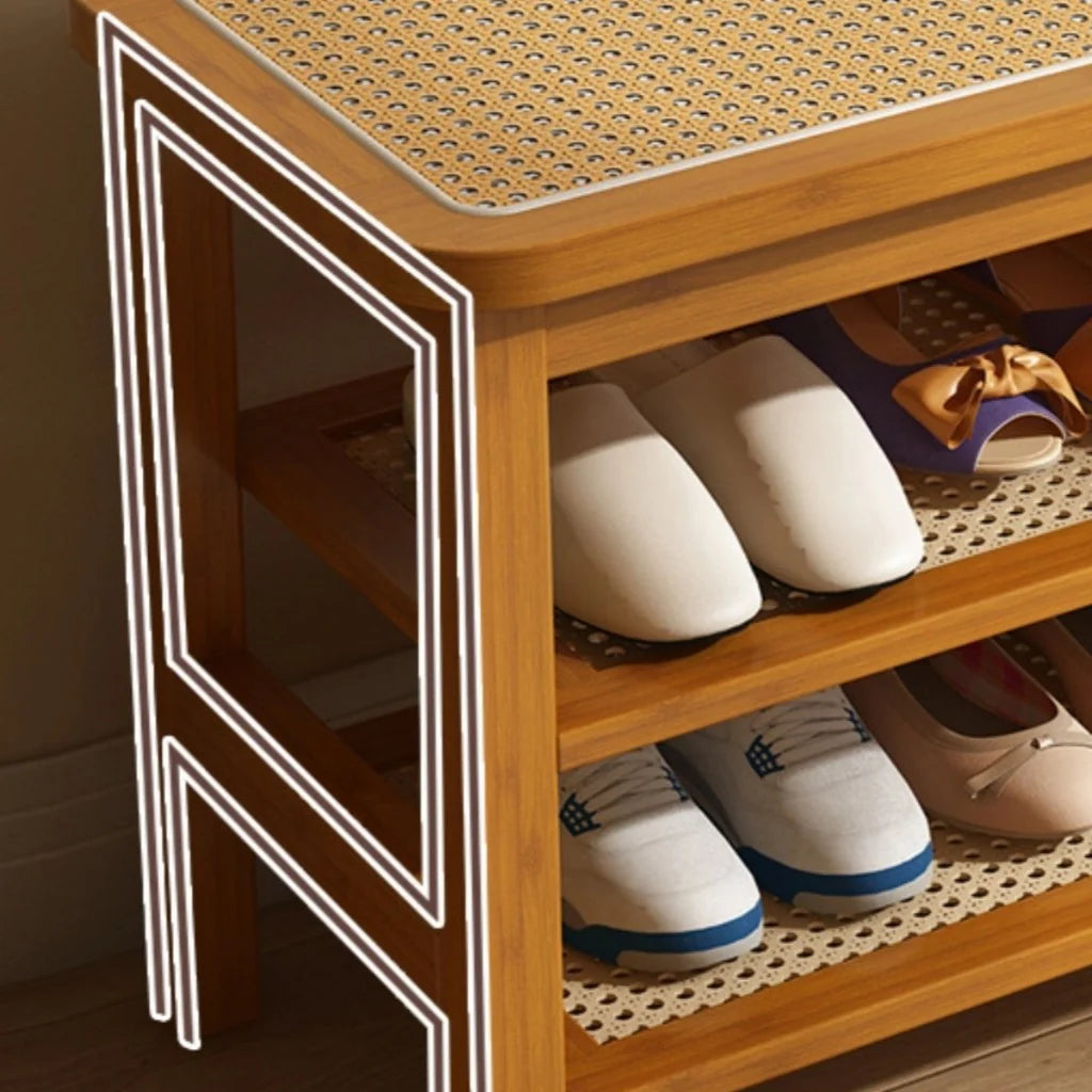 Rattan Shoe Bench